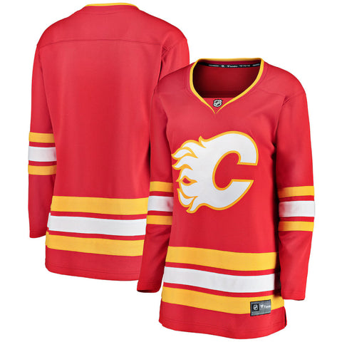 Camiseta de local Fanatics Breakaway de la NHL de Calgary Flames para mujer