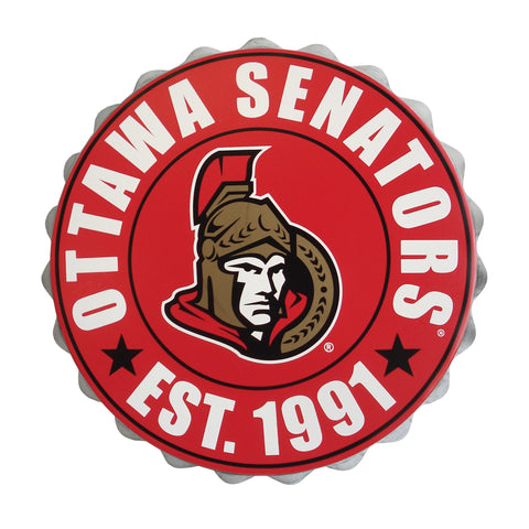 Logotipo de la pared de tapas de botellas de la NHL de los Ottawa Senators