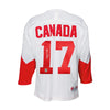 Camiseta de la Summit Series de 1972 firmada por Bill White del equipo de Canadá