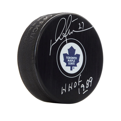 Disco de vinilo firmado por Darryl Sittler de los Toronto Maple Leafs con nota del Salón de la Fama