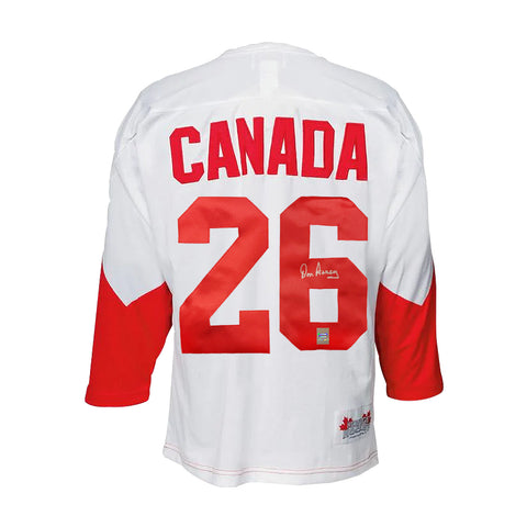 Camiseta de la Summit Series 1972 del equipo de Canadá firmada por Don Awrey