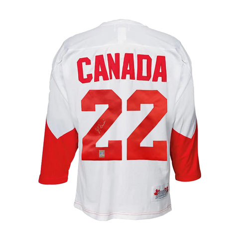Camiseta de la Summit Series 1972 del equipo de Canadá firmada por JP Parise