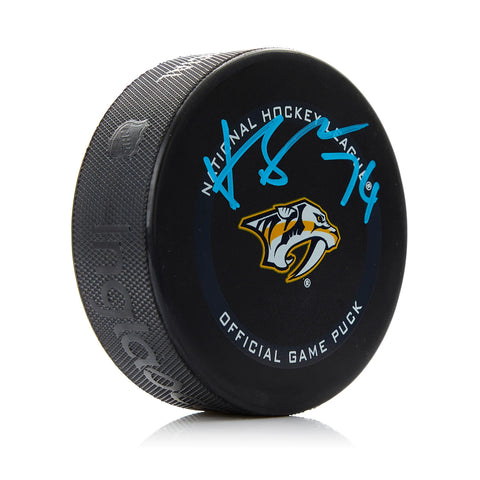 Disco oficial del juego de los Nashville Predators firmado por Juuse Saros