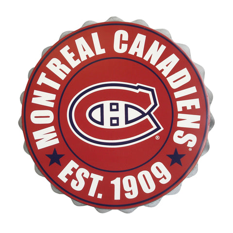 Logotipo de pared con tapas de botellas de los Montreal Canadiens de la NHL