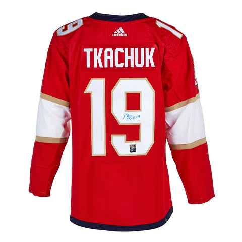 Matthew Tkachuk firmó la camiseta Adidas Pro de los Florida Panthers