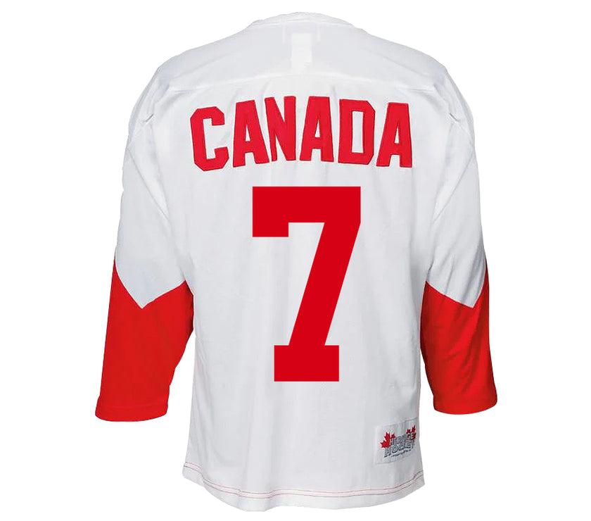 Camiseta de visitante del equipo de Canadá 1972, color blanco