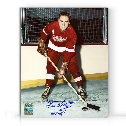 Fotografía original de 8 x 10 de los Detroit Red Wings firmada por Red Kelly