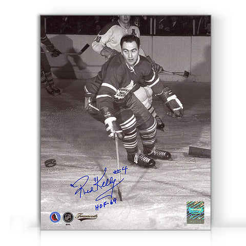 Fotografía vintage de acción de 8 x 10 de los Toronto Maple Leafs firmada por Red Kelly