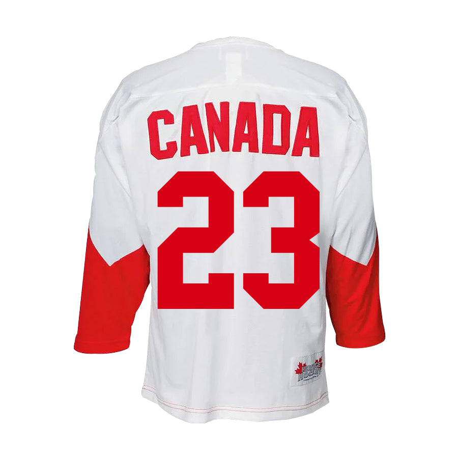 Camiseta de visitante del equipo de Canadá 1972, color blanco