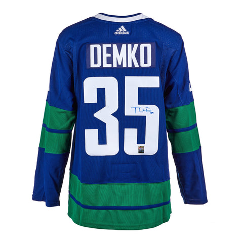 Camiseta Adidas Pro de los Vancouver Canucks firmada por Thatcher Demko
