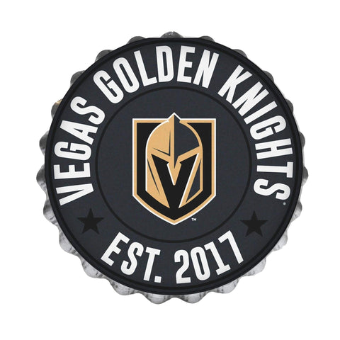Logotipo de pared con tapas de botellas de la NHL de Vegas Golden Knights