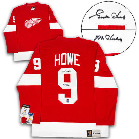 Camiseta vintage de los fanáticos de los Detroit Red Wings firmada por Gordie Howe