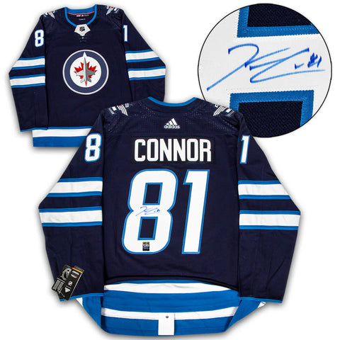 Camiseta Adidas Pro de los Winnipeg Jets firmada por Kyle Connor