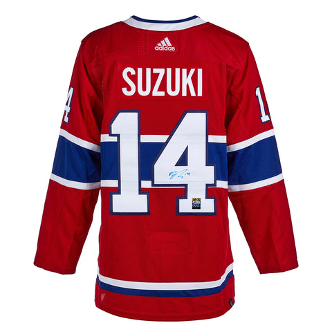 Camiseta Adidas Pro Home de los Montreal Canadiens firmada por Nick Suzuki