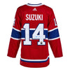 Camiseta Adidas Pro Home de los Montreal Canadiens firmada por Nick Suzuki