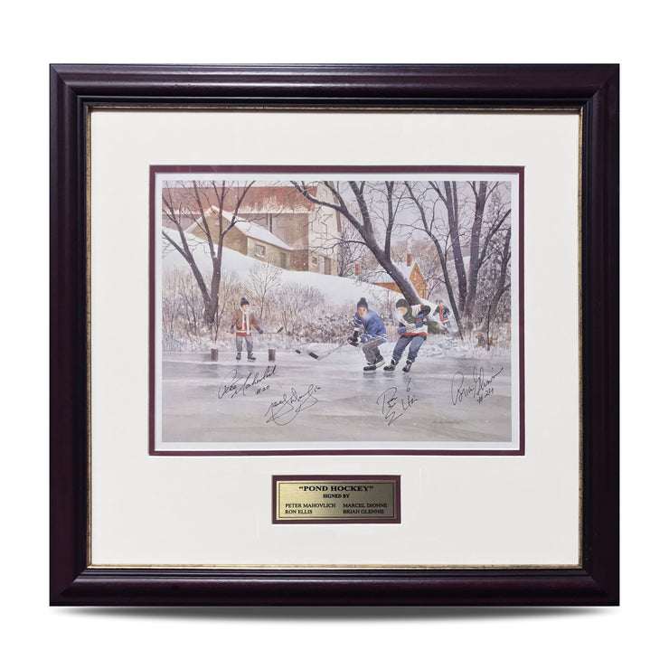 Pond Hockey – Peter Mahovlich, Marcel Dionne, Ron Ellis & Brian Glennie Signed Print