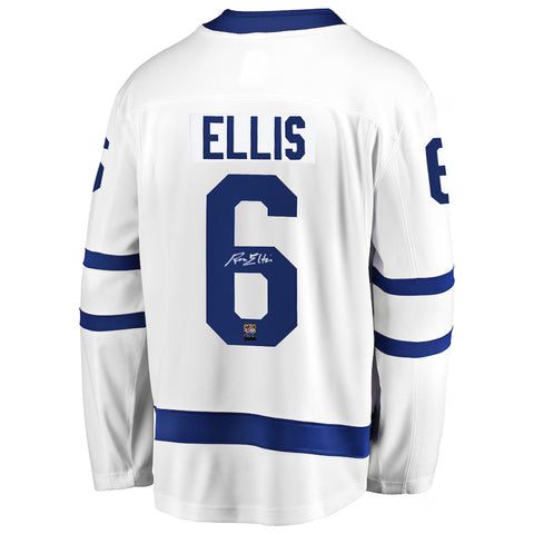 Camiseta de visitante de los Toronto Maple Leafs firmada por Ron Ellis