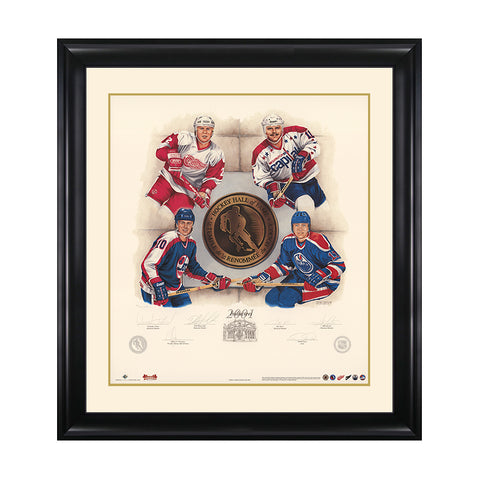 Inducidos 2001: Viacheslav Fetisov, Dale Hawerchuk, Jari Kurri y Mike Gartner Impresión de edición limitada firmada