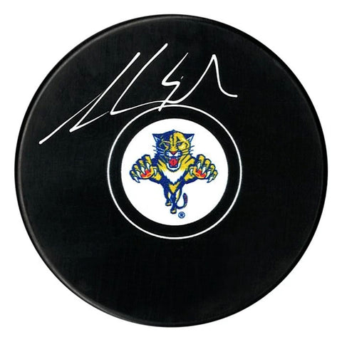 Disco de los Florida Panthers firmado por Aaron Ekblad