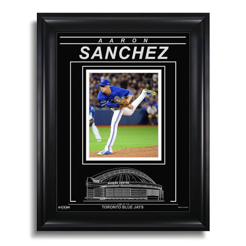 Fotografía enmarcada grabada de Aaron Sanchez Toronto Blue Jays - Action Pitch Horizontal