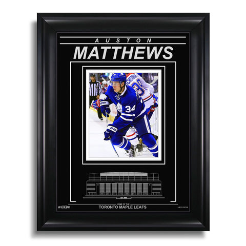 Fotografía enmarcada grabada de Auston Matthews Toronto Maple Leafs - Action Flex