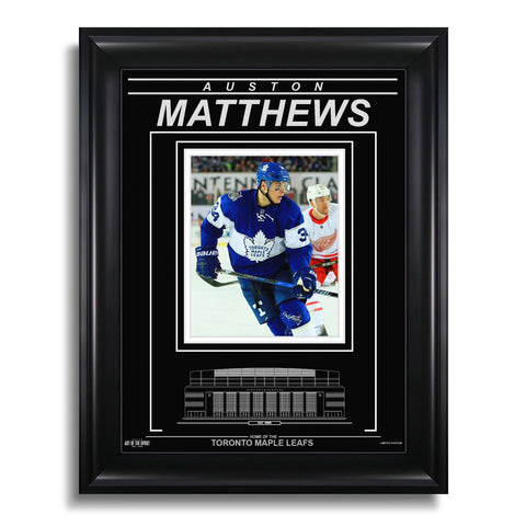 Fotografía enmarcada grabada de Auston Matthews Toronto Maple Leafs - Centennial Classic