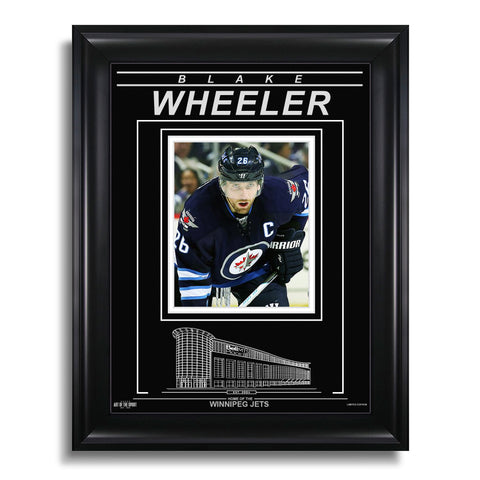 Fotografía enmarcada grabada de Blake Wheeler Winnipeg Jets - Primer plano