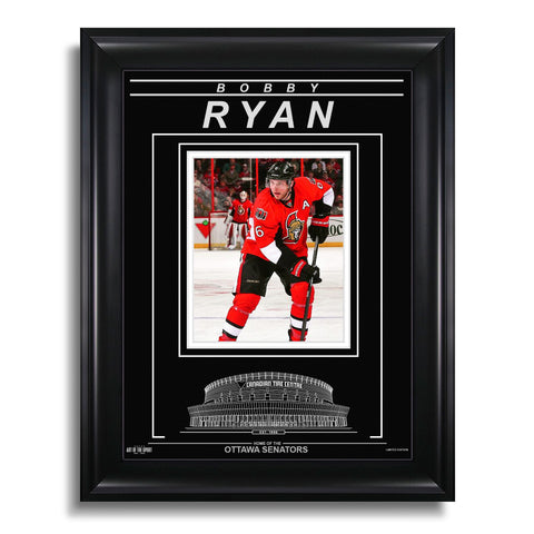 Fotografía enmarcada grabada de Bobby Ryan de los Ottawa Senators - Acción