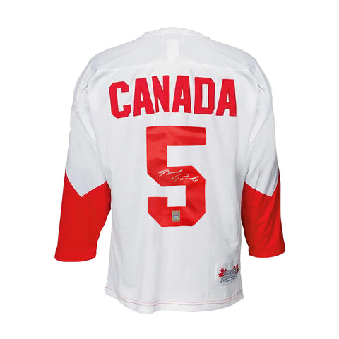 Camiseta de la Summit Series de 1972 firmada por Brad Park del equipo de Canadá