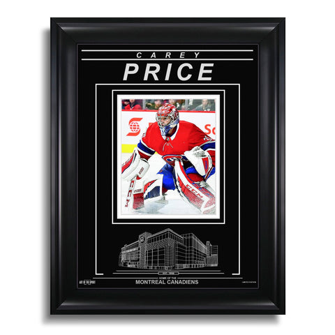 Fotografía enmarcada grabada de Carey Price de los Montreal Canadiens - Acción