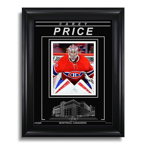 Fotografía enmarcada grabada de Carey Price de los Montreal Canadiens - Focus