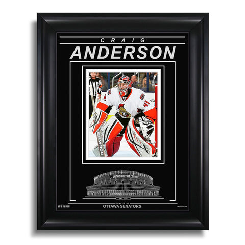 Fotografía enmarcada grabada de Craig Anderson de los Ottawa Senators - Focus