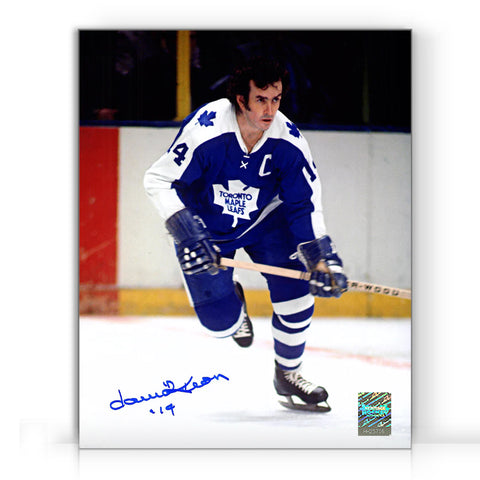 Foto de 8 x 10 firmada por el capitán de los Toronto Maple Leafs, Dave Keon