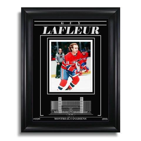 Fotografía enmarcada grabada de Guy Lafleur Montreal Canadiens - Acción