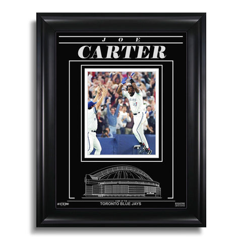 Fotografía enmarcada grabada de Joe Carter, Toronto Blue Jays: jonrón de la Serie Mundial de 1993