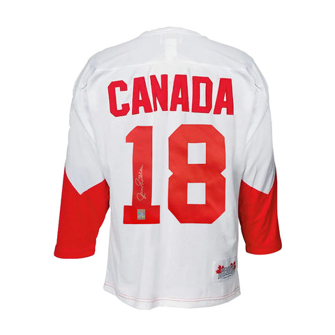 Camiseta firmada por Jean Ratelle del equipo de Canadá de la Summit Series 1972
