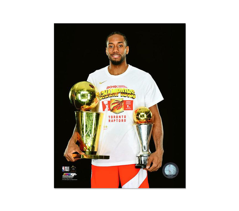 Fotografía enmarcada grabada de Kawhi Leonard de los Toronto Raptors: MVP de los playoffs de 2019