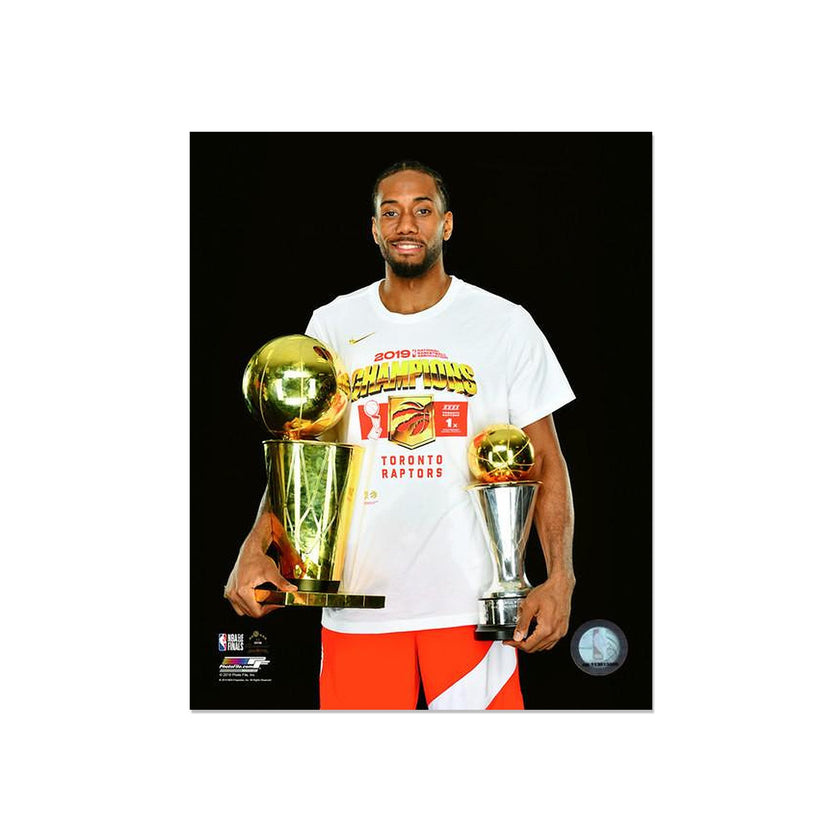 Fotografía enmarcada grabada de Kawhi Leonard de los Toronto Raptors: MVP de los playoffs de 2019
