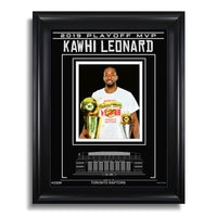 Fotografía enmarcada grabada de Kawhi Leonard de los Toronto Raptors: MVP de los playoffs de 2019
