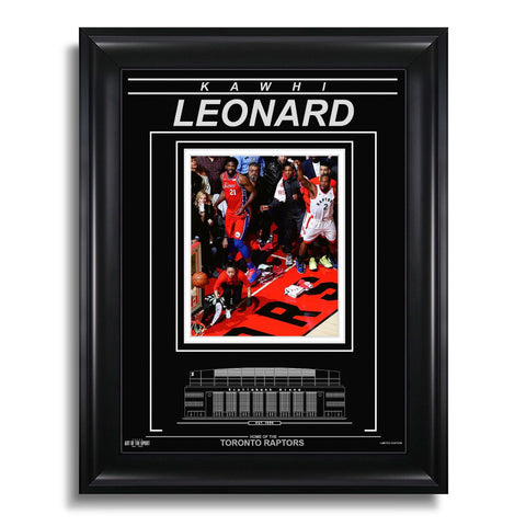 Fotografía enmarcada grabada de Kawhi Leonard de los Toronto Raptors: ganador del séptimo partido
