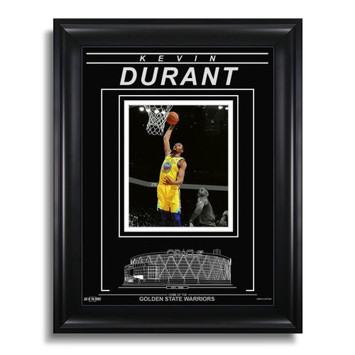 Fotografía enmarcada grabada de Kevin Durant, Golden State Warriors - Action Spotlight