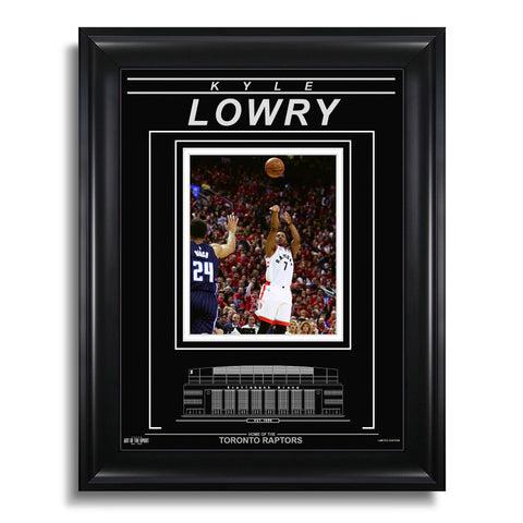 Fotografía enmarcada grabada de Kyle Lowry de los Toronto Raptors - Action Shot
