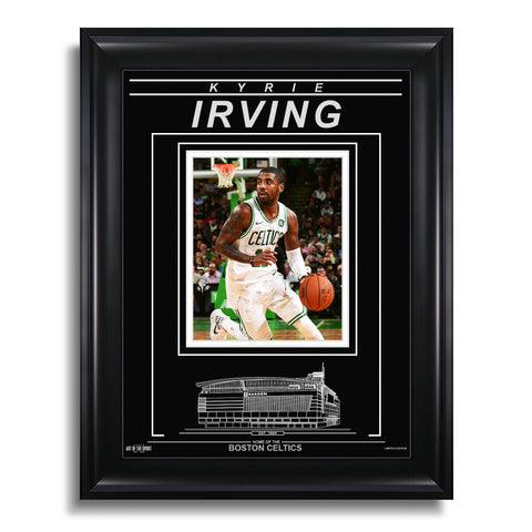 Fotografía enmarcada grabada de Kyrie Irving, Boston Celtics - Acción