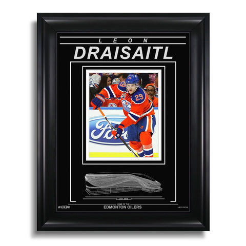 Fotografía enmarcada grabada de Leon Draisaitl Edmonton Oilers - Action Flex