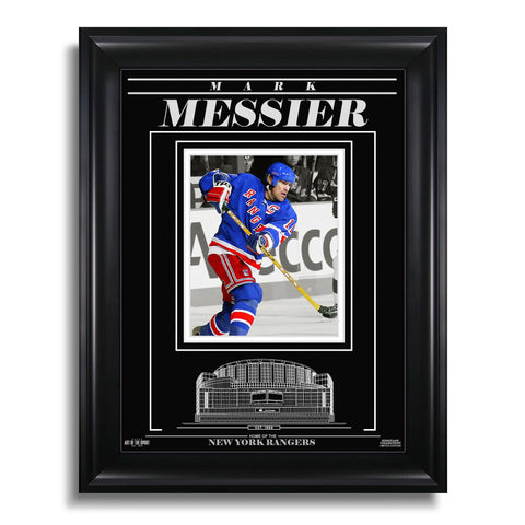 Fotografía enmarcada grabada de Mark Messier, New York Rangers - Acción
