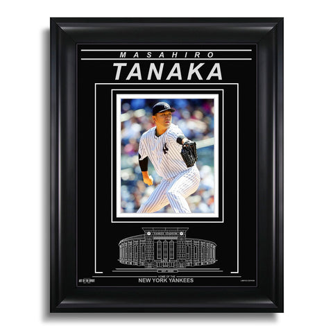 Fotografía enmarcada grabada de Masahiro Tanaka de los Yankees de Nueva York - Focus