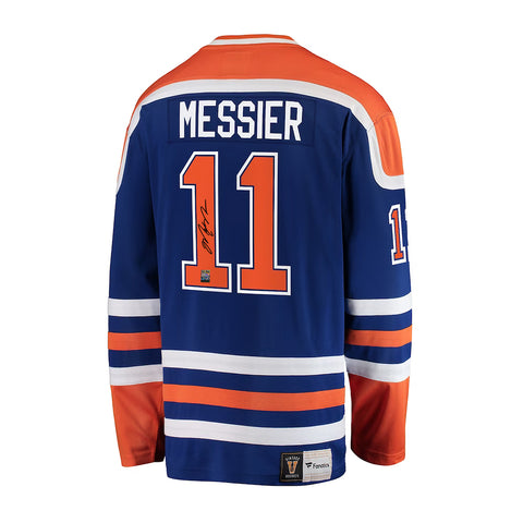 Camiseta vintage de los Edmonton Oilers firmada por Mark Messier