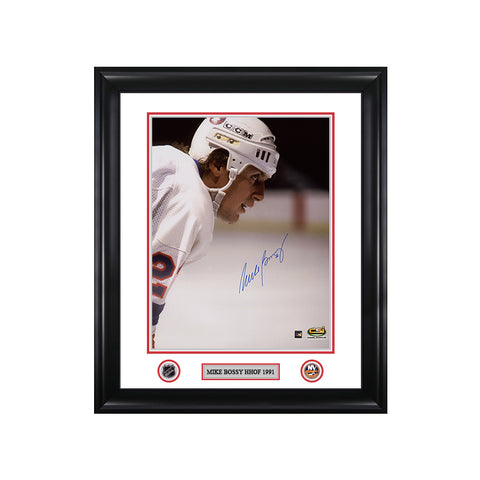Retrato en color de los New York Islanders firmado por Mike Bossy enmarcado, foto de 16 x 20
