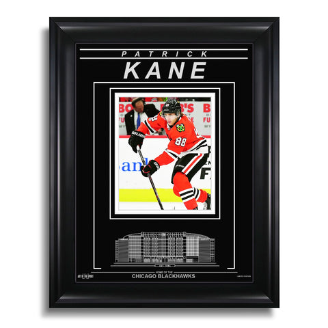Fotografía enmarcada grabada de Patrick Kane de los Chicago Blackhawks - Focus