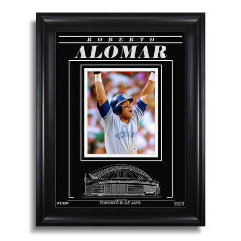 Fotografía enmarcada grabada de Roberto Alomar, Toronto Blue Jays: jonrón de la ALCS de 1992